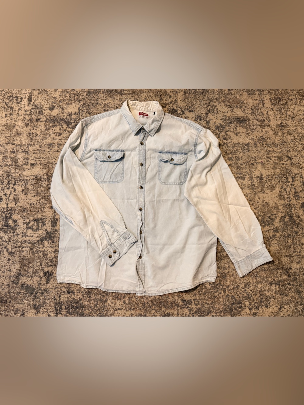 Light Wash Denim Long-Sleeve Button-Up Shirt
